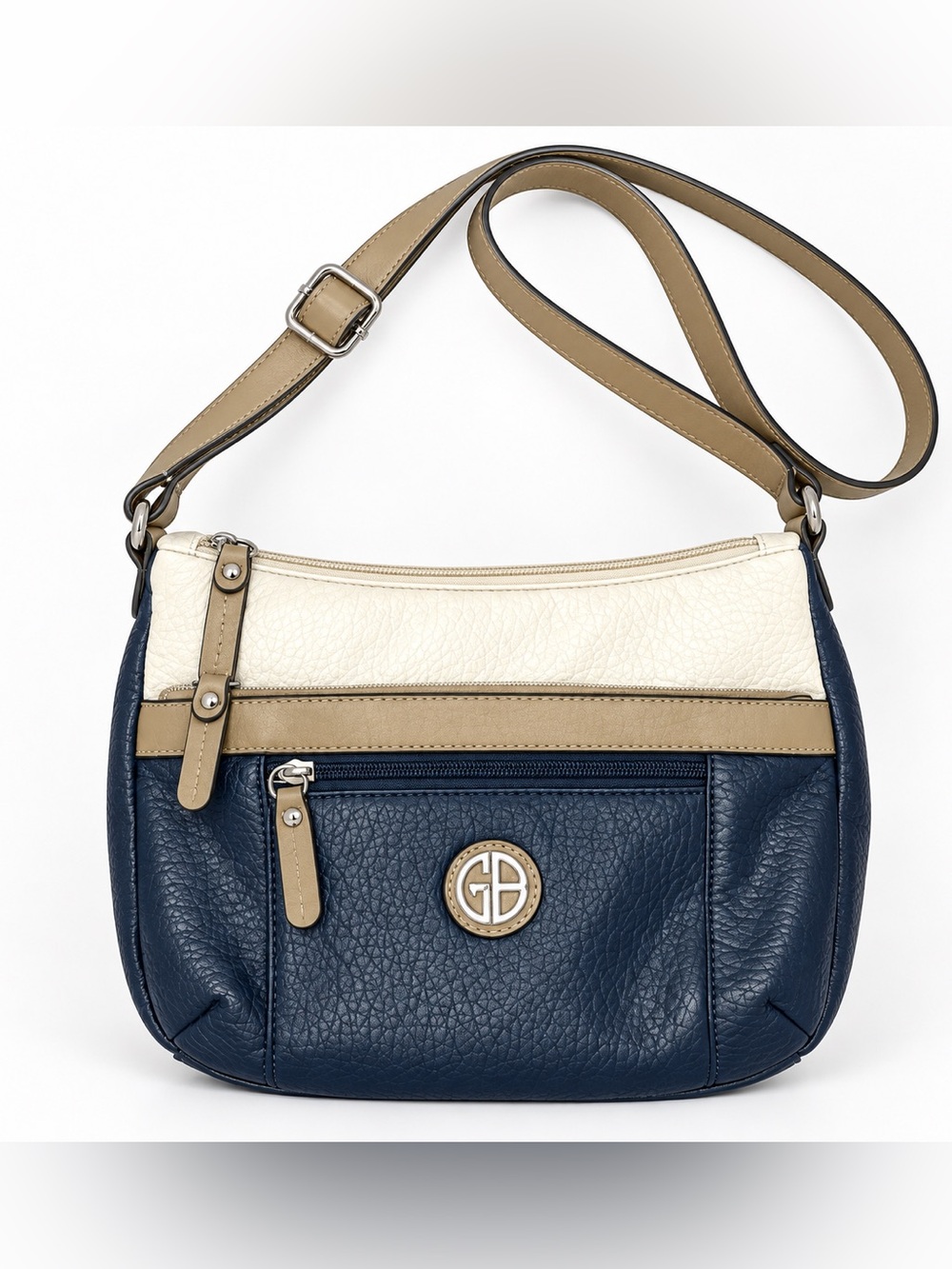 Giani Bernini Dasher Triple Zip Leather Colorblock Crossbody Bag